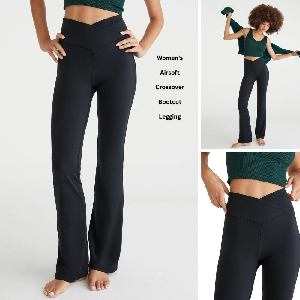 Celana Panjang Bootcut Wanita (AERP107 CROSSOVER BLACK BOOTCUT)