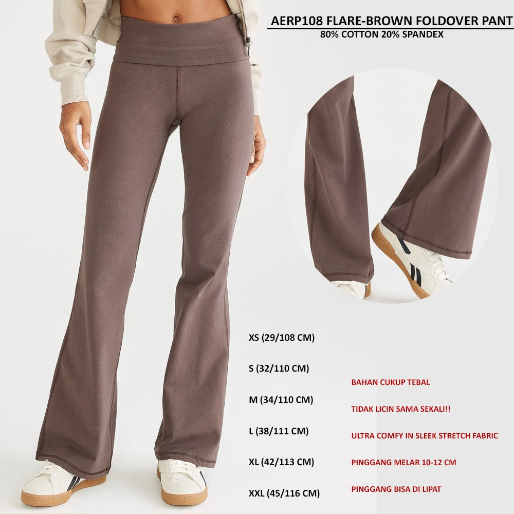 Celana Panjang Wanita Bootcut (AERP108 FLARE FOLDOVER PANT)