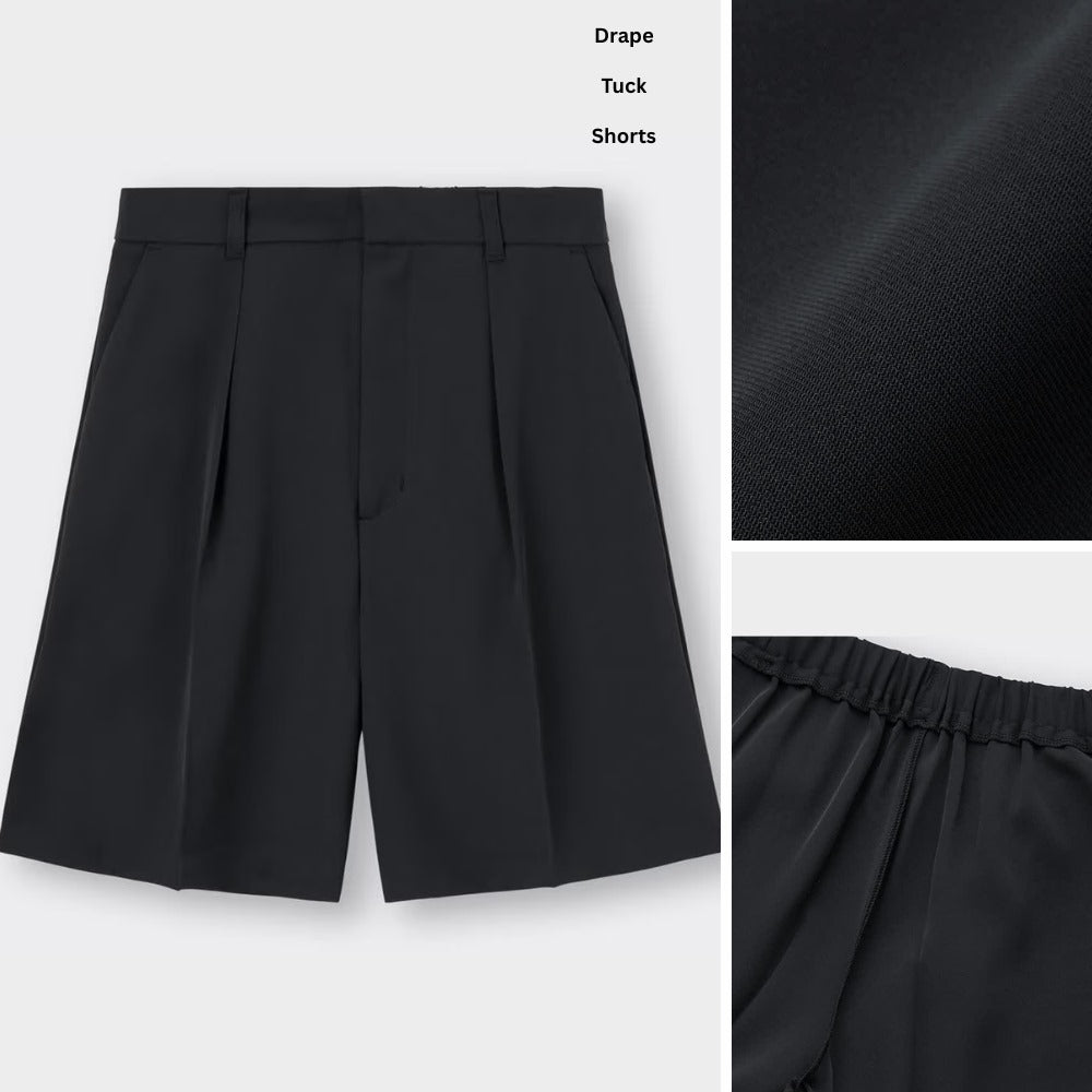 Celana Pendek Wanita Highrise (UNQ450 & UNQ451 DRAPE TUCK SHORT)