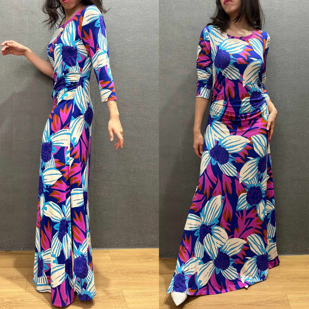 Dress Maxi Wanita Lengan Panjang (SFS01 SERENA-FLORAL MAXI DR)