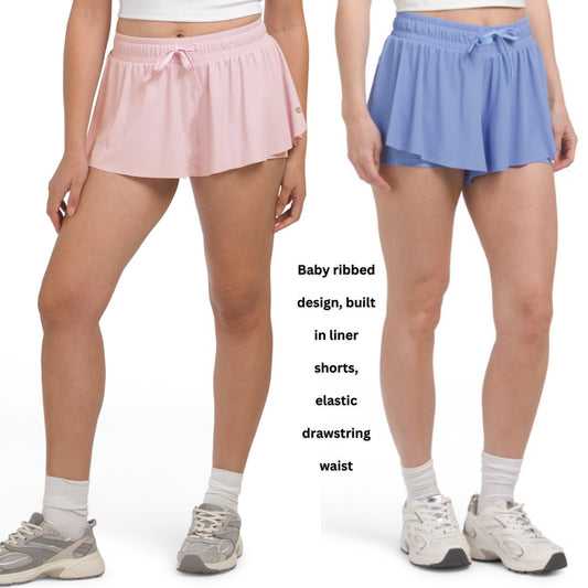 Skort Olahraga Wanita Stretch (HRM02 RIBBED FLUTTER SKORT)
