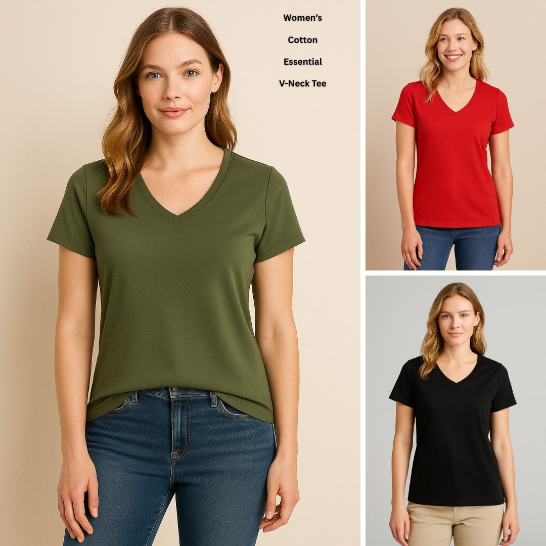 Koas Wanita Lengan Pendek Thick Cotton (JB05 ESSENTIAL TEE)