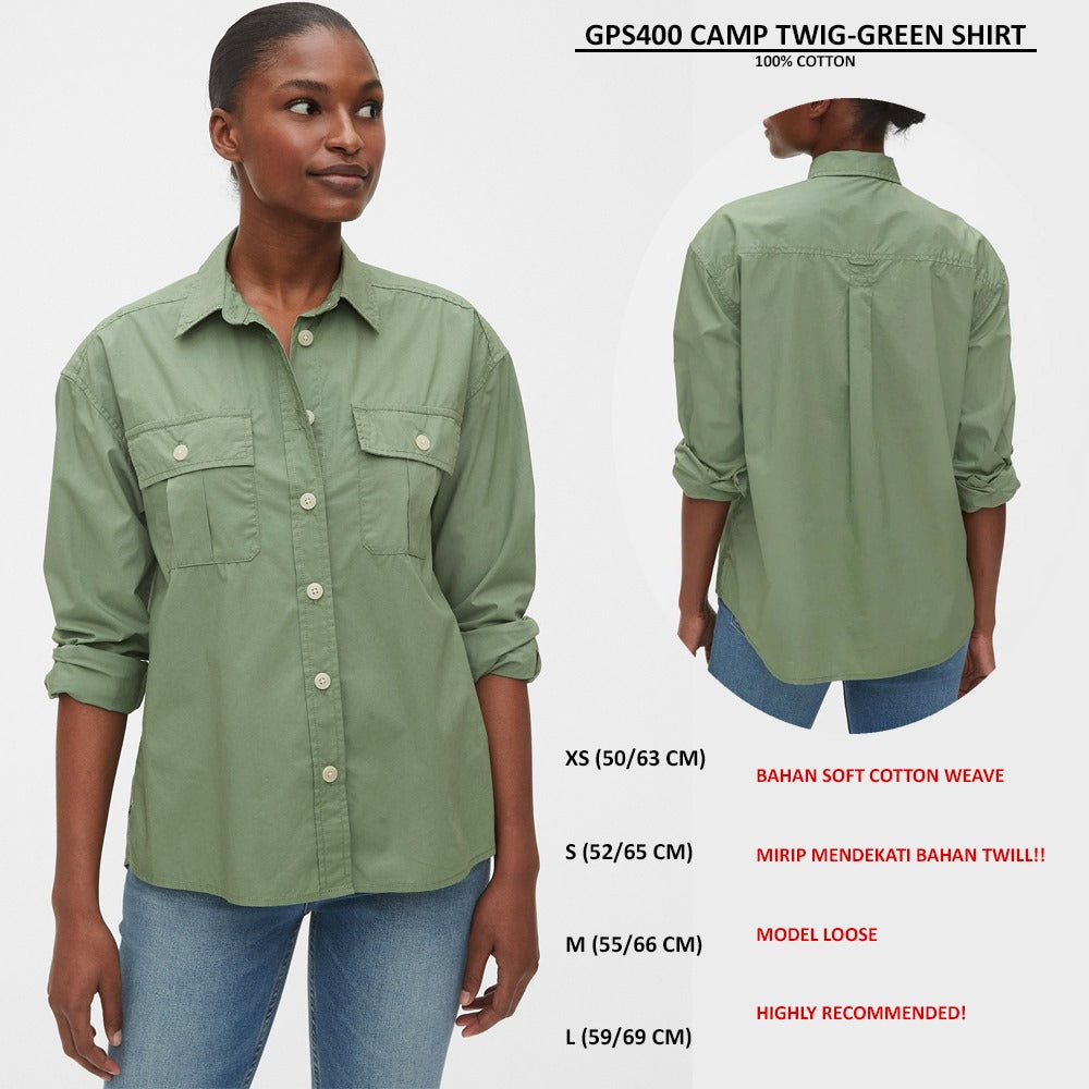 Kemeja Wanita Lengan Panjang Cotton Weave (GPS400 CAMP TWIG SHIRT)