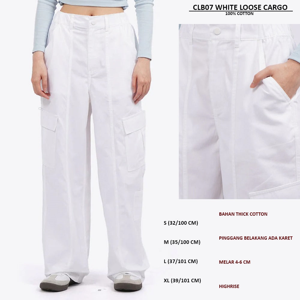 Celana Panjang Cargo Wanita Highrise (CLB07 LOOSE CARGO)