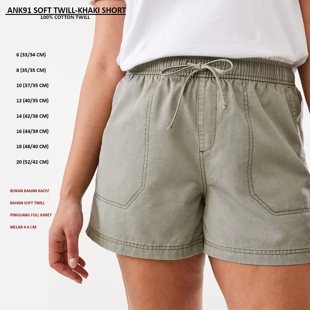 Celana Pendek Wanita Soft Twill (ANK91 SOFT TWILL SHORT)