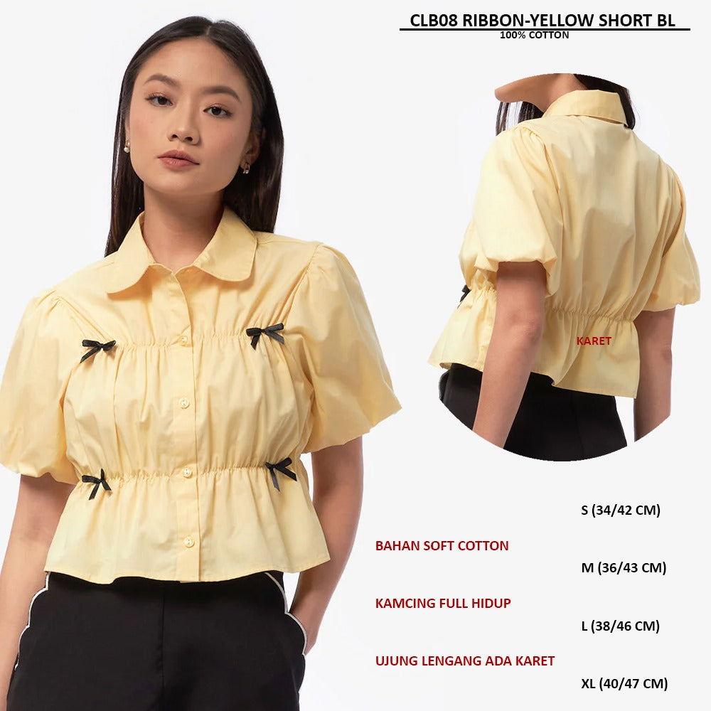 Atasan Blouse Wanita Lengan Pendek (CLB08 RIBBON SHORT BL)