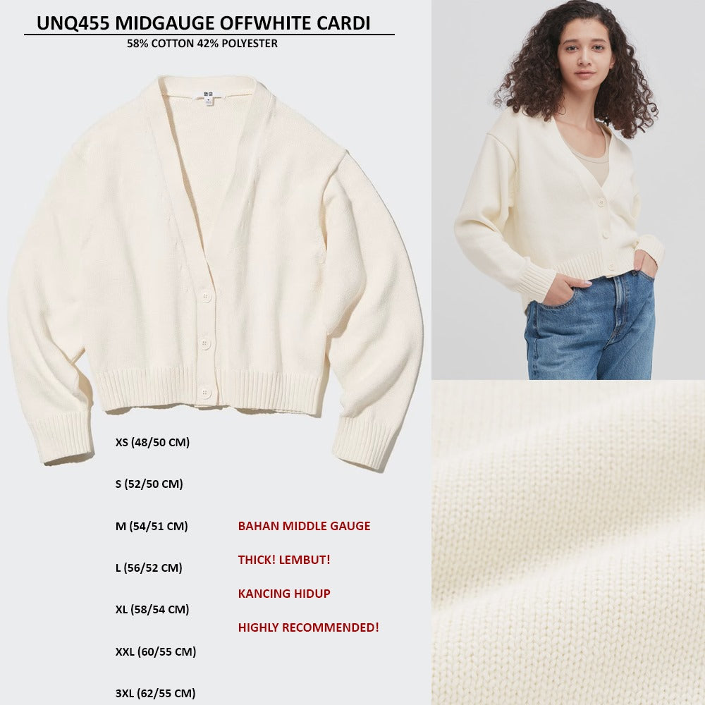 Cardigan Wanita Lengan Panjang (UNQ455 MIDGAUGE CARDI)