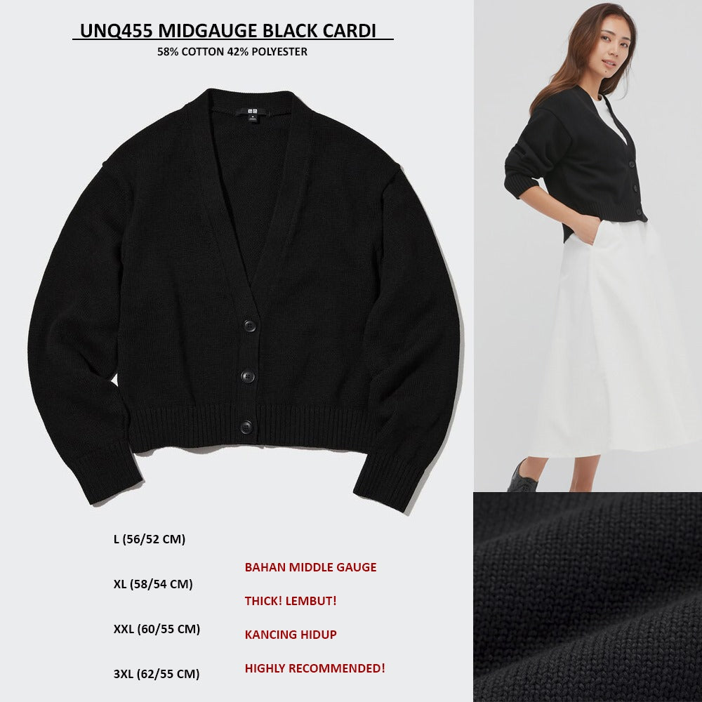 Cardigan Wanita Lengan Panjang (UNQ455 MIDGAUGE CARDI)