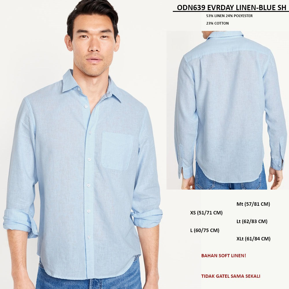 Kemeja Pria Lengan Panjang Soft Linen (ODN639 EVRDAY LINEN SH)