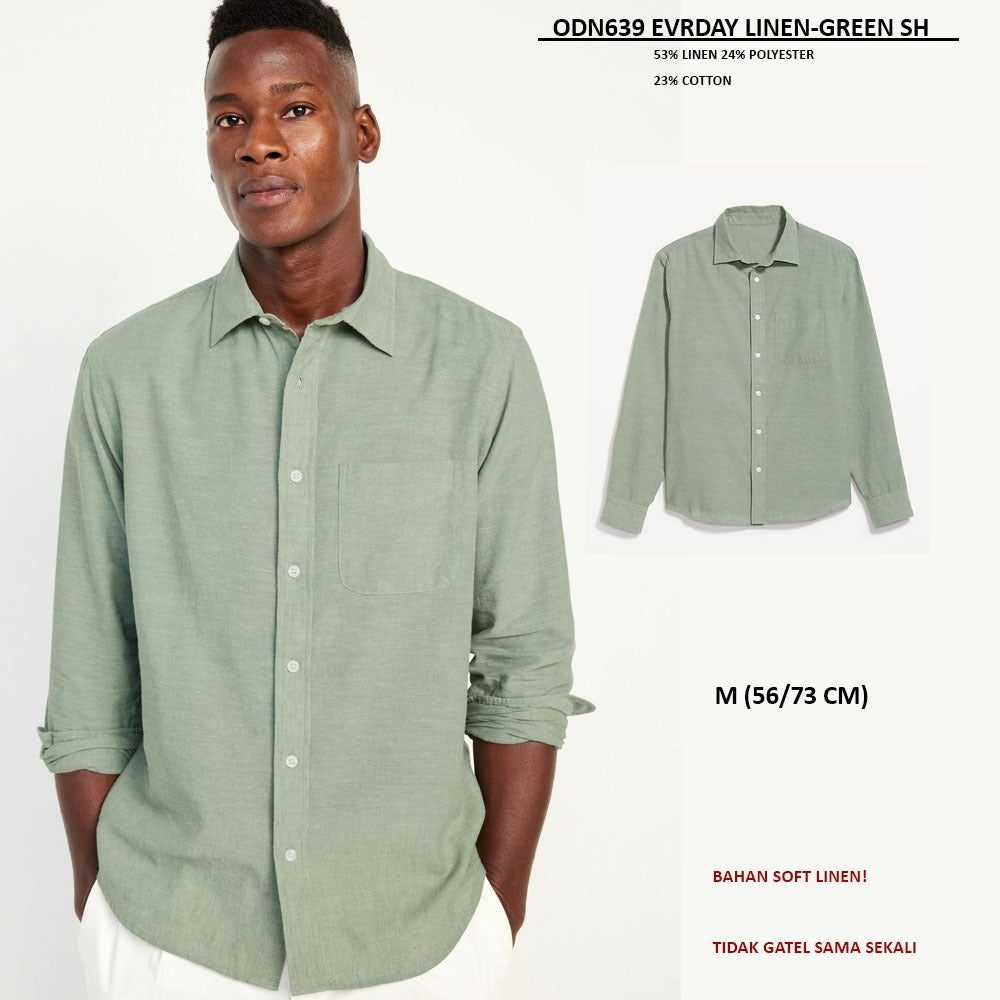 Kemeja Pria Lengan Panjang Soft Linen (ODN639 EVRDAY LINEN SH)
