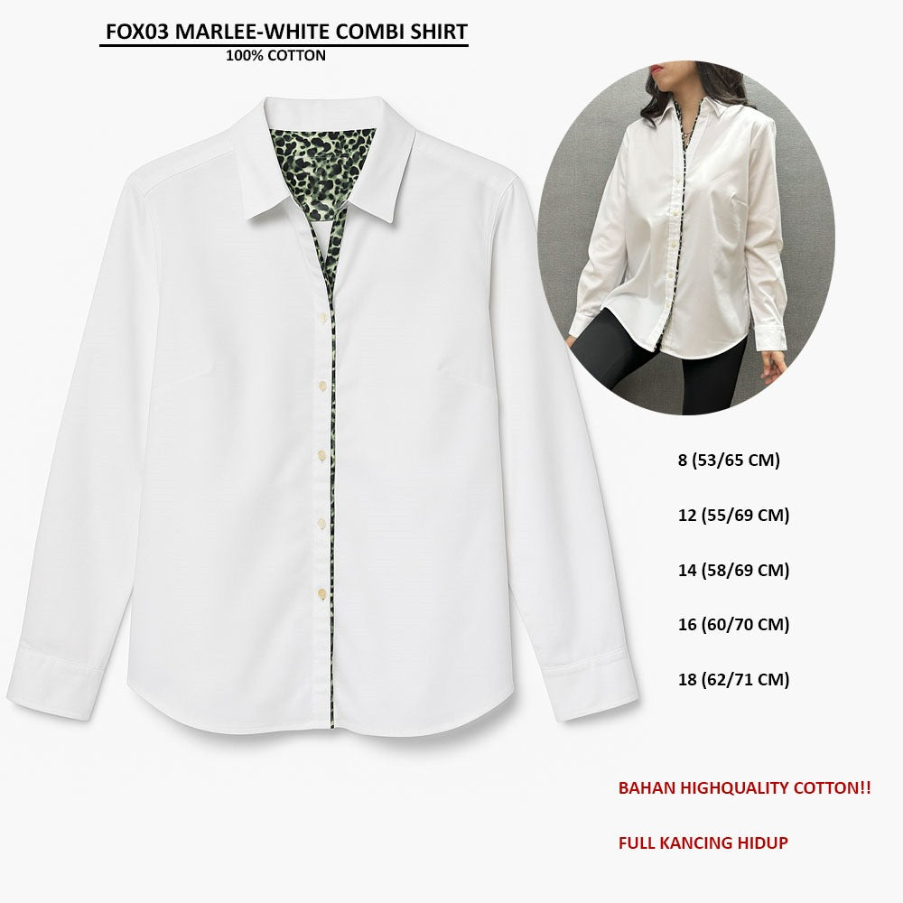 Kemeja Wanita Lengan Panjang Cotton (FOX03 MARLEE COMBI SHIRT)