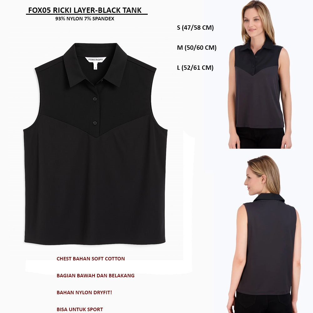 Atasan Tanktop Polo Wanita Soft Cotton (FOX05 RICKI LAYER TANK)