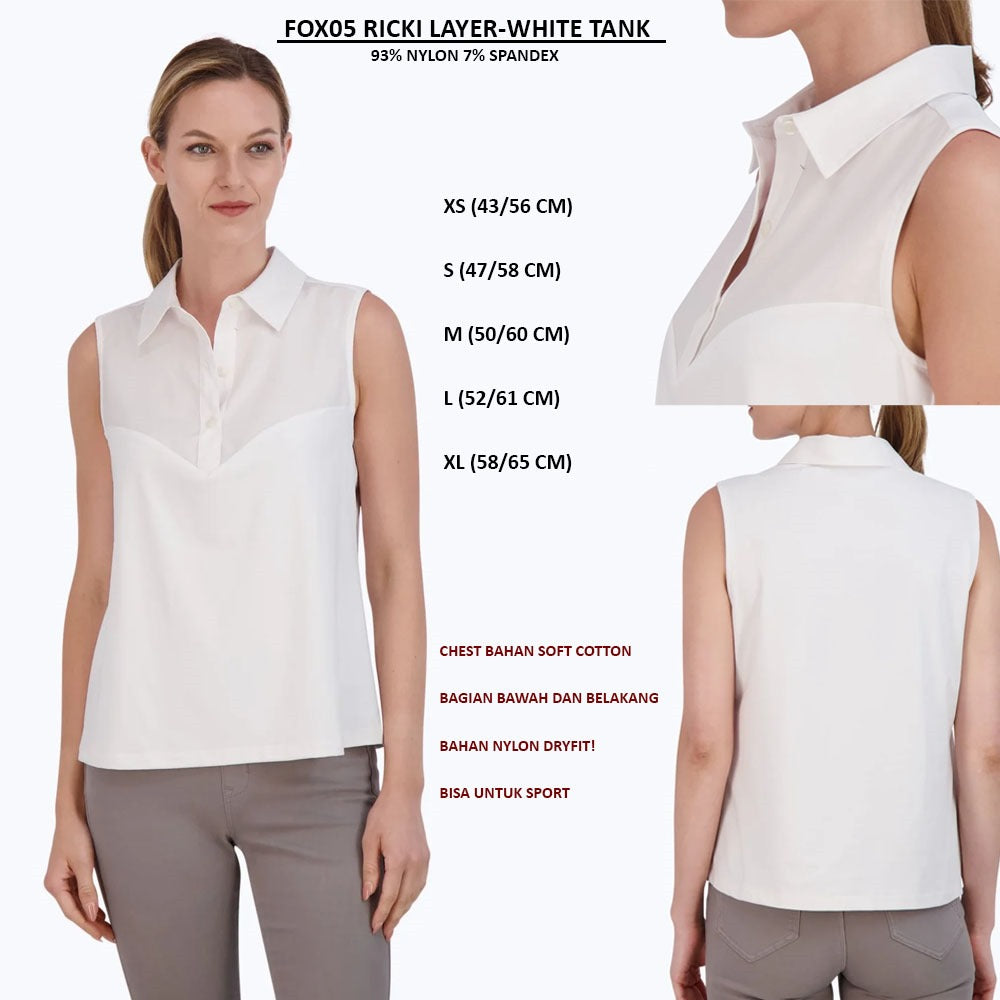 Atasan Tanktop Polo Wanita Soft Cotton (FOX05 RICKI LAYER TANK)