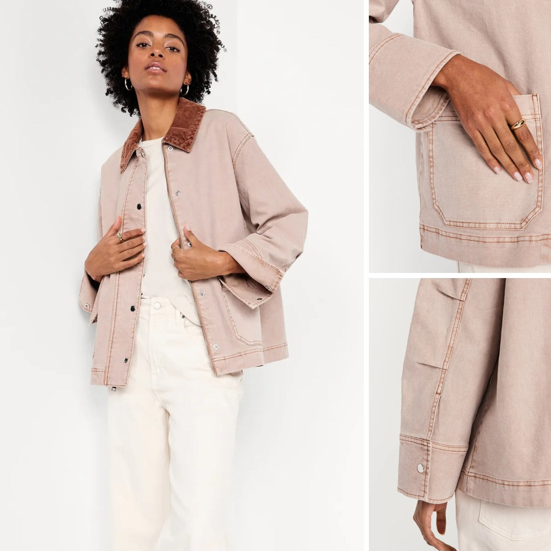 Jacket Wanita Lengan Panjang (ODN640 CANVAS ANTQROSE JACKET)