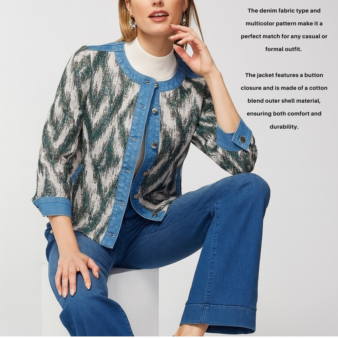 Jacket Denim Wanita Lengan Panjang (CHC11 CHEVRON DENIM JACKET)