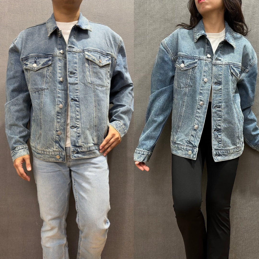 Jacket Denim Wanita Lengan Panjang (EXP78 WASHED DENIM JACKET)