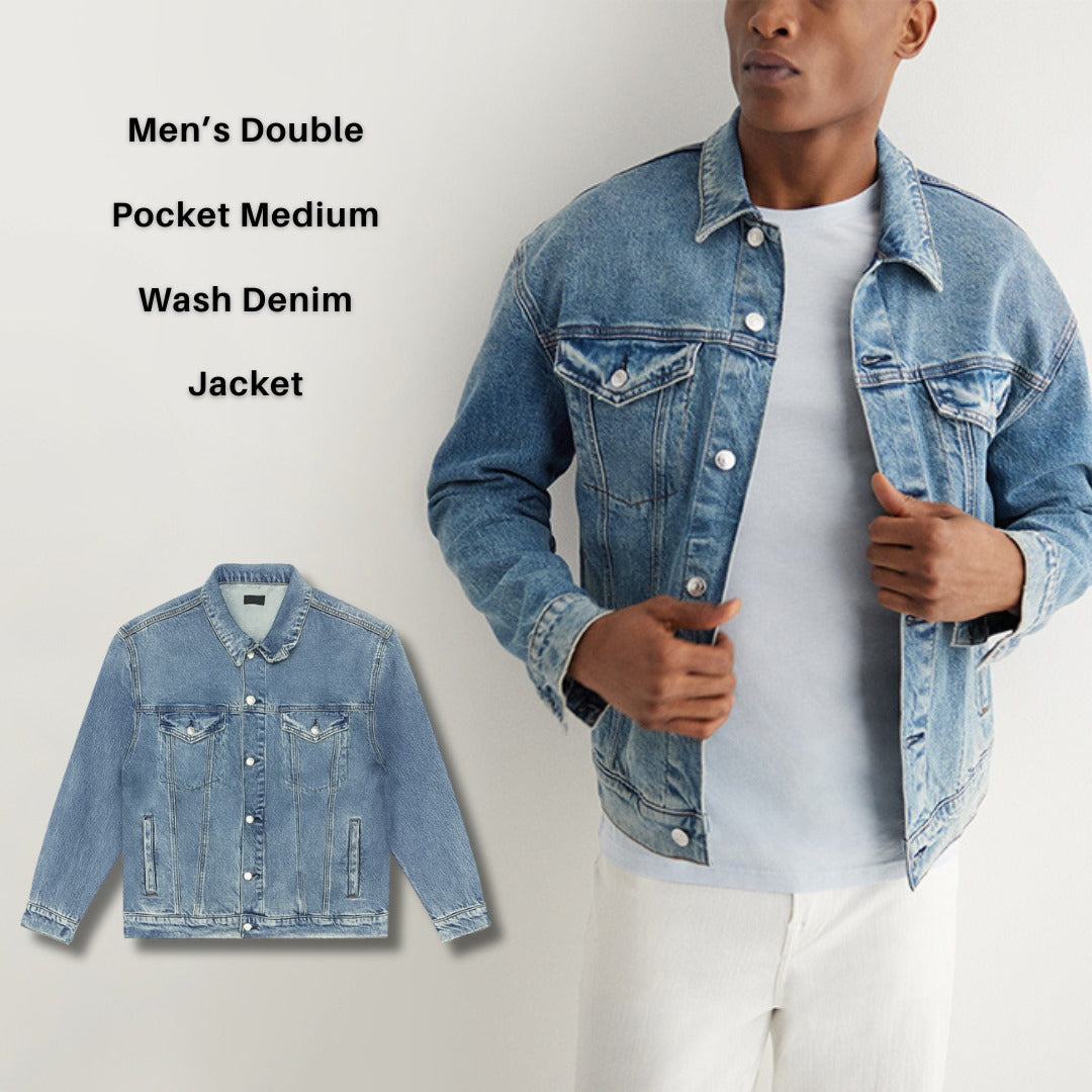 Jacket Denim Wanita Lengan Panjang (EXP78 WASHED DENIM JACKET)