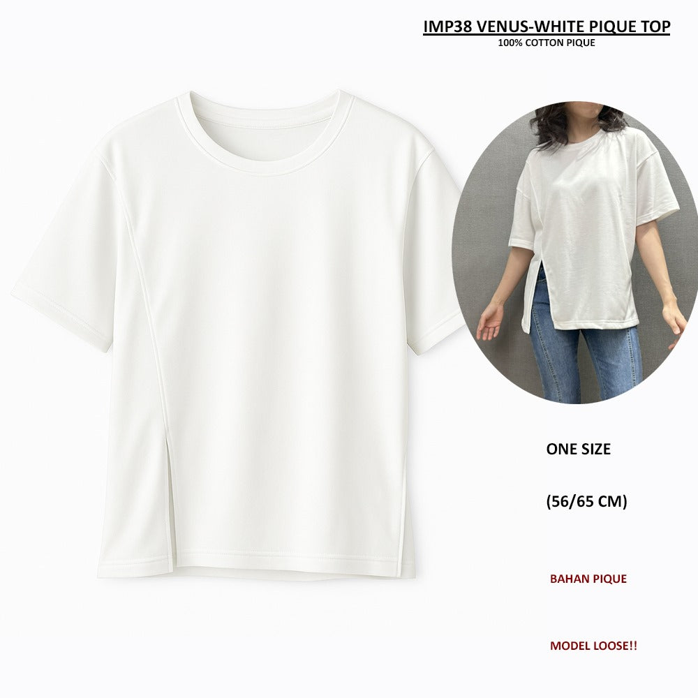 Atasan Kaos Wanita Lengan Pendek (IMP38 VENUS PIQUE TOP)