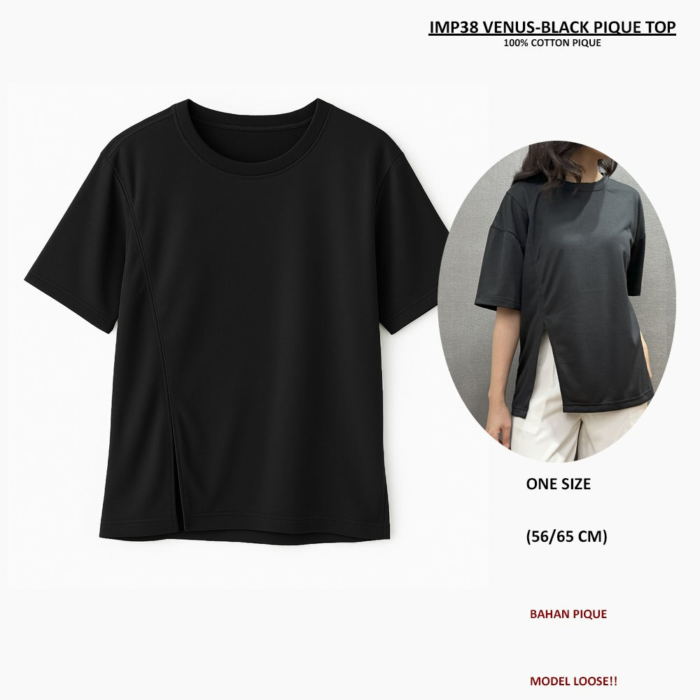Atasan Kaos Wanita Lengan Pendek (IMP38 VENUS PIQUE TOP)