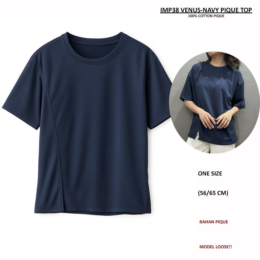 Atasan Kaos Wanita Lengan Pendek (IMP38 VENUS PIQUE TOP)
