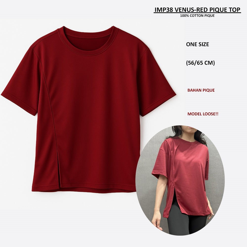 Atasan Kaos Wanita Lengan Pendek (IMP38 VENUS PIQUE TOP)