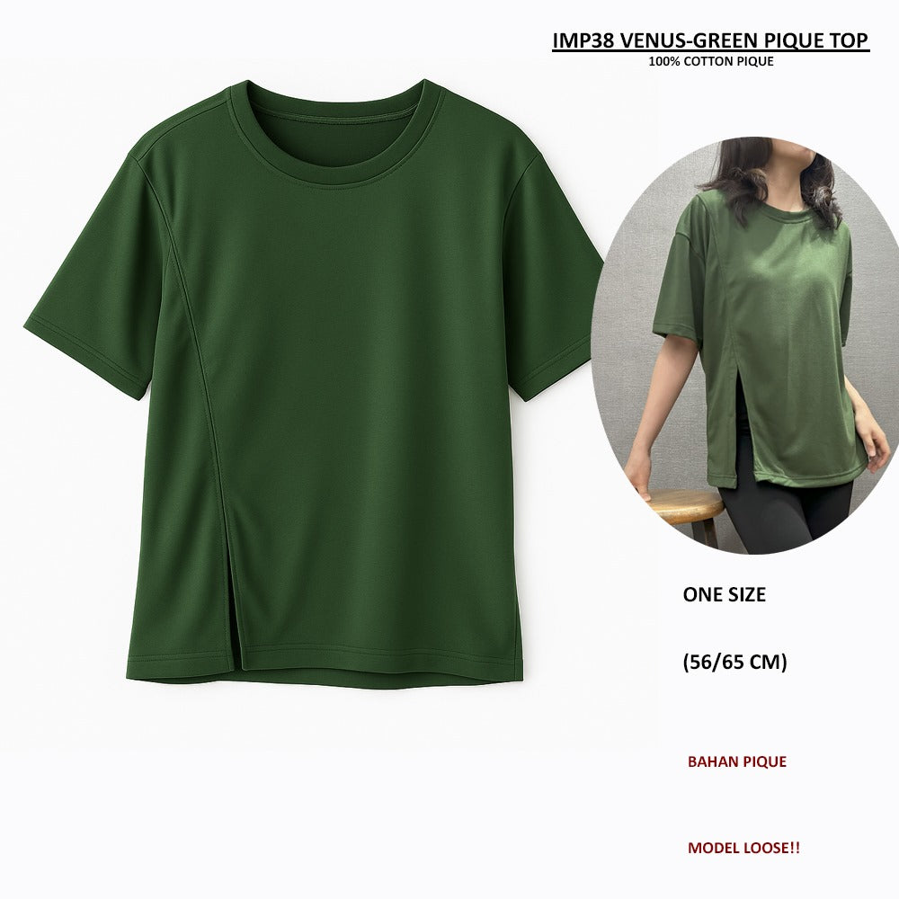 Atasan Kaos Wanita Lengan Pendek (IMP38 VENUS PIQUE TOP)