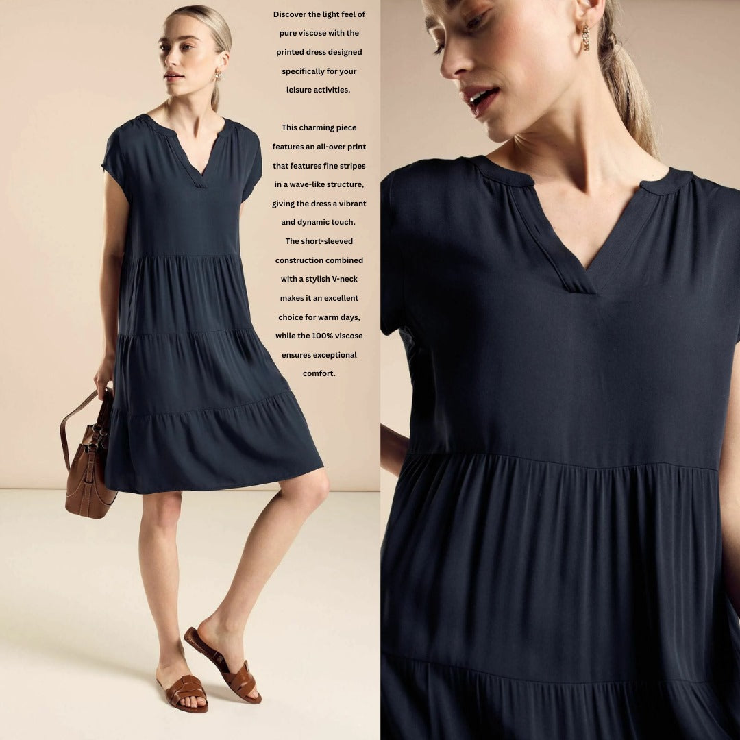 Dress Mini Wanita Lengan Pendek Viscose (SRO05 SPLIT DRESS)
