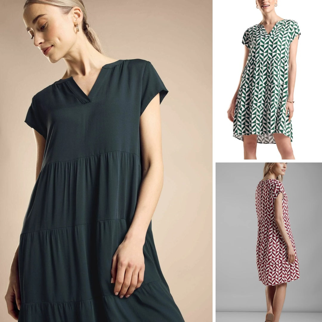 Dress Mini Wanita Lengan Pendek Viscose (SRO05 SPLIT DRESS)