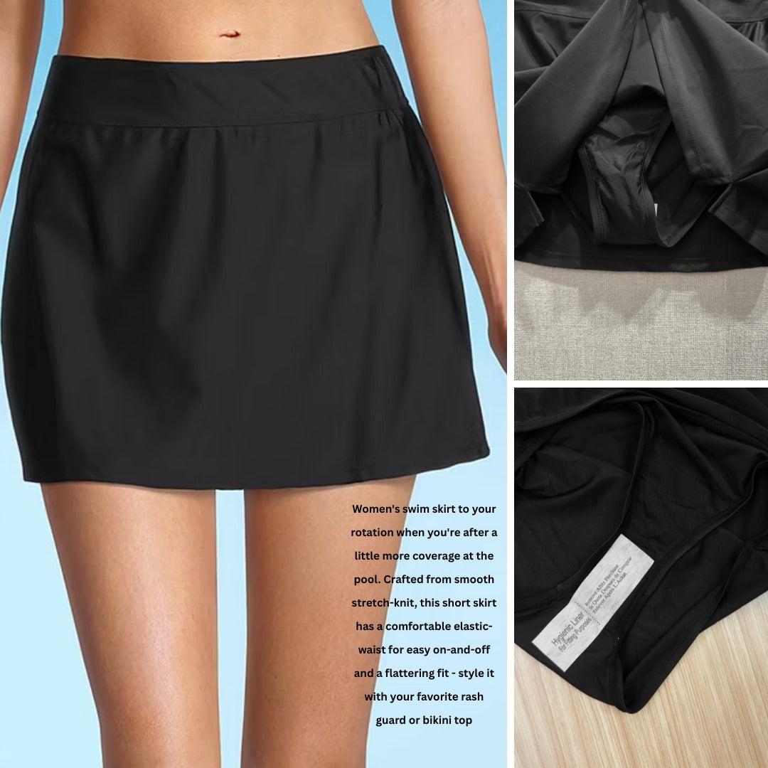 Rok Mini Wanita Stretch Tricot Midrise (MYN01 SIDELIT BLACK SKIRT)