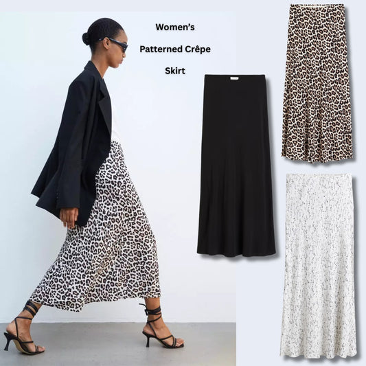 Rok Midi Wanita Soft Crepe (HMS570 CREPE CALF SKIRT)