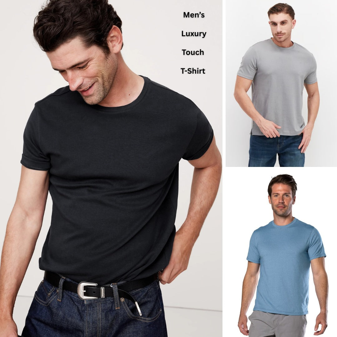 Atasan Kaos Pria Lengan Pendek Stretch (BREP95 LUXURY TOUCH TEE)