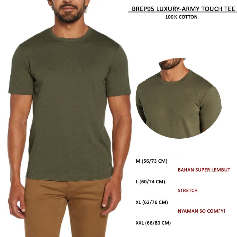 Atasan Kaos Pria Lengan Pendek Stretch (BREP95 LUXURY TOUCH TEE)
