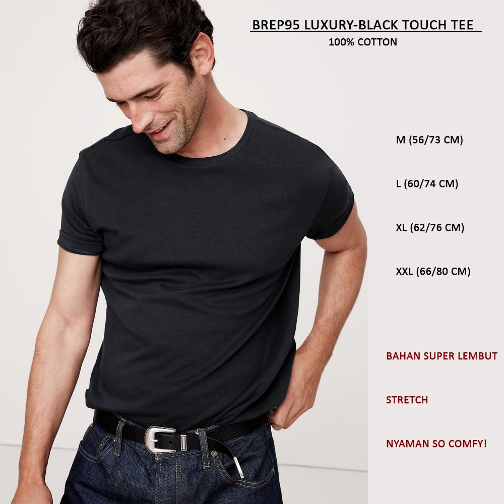 Atasan Kaos Pria Lengan Pendek Stretch (BREP95 LUXURY TOUCH TEE)