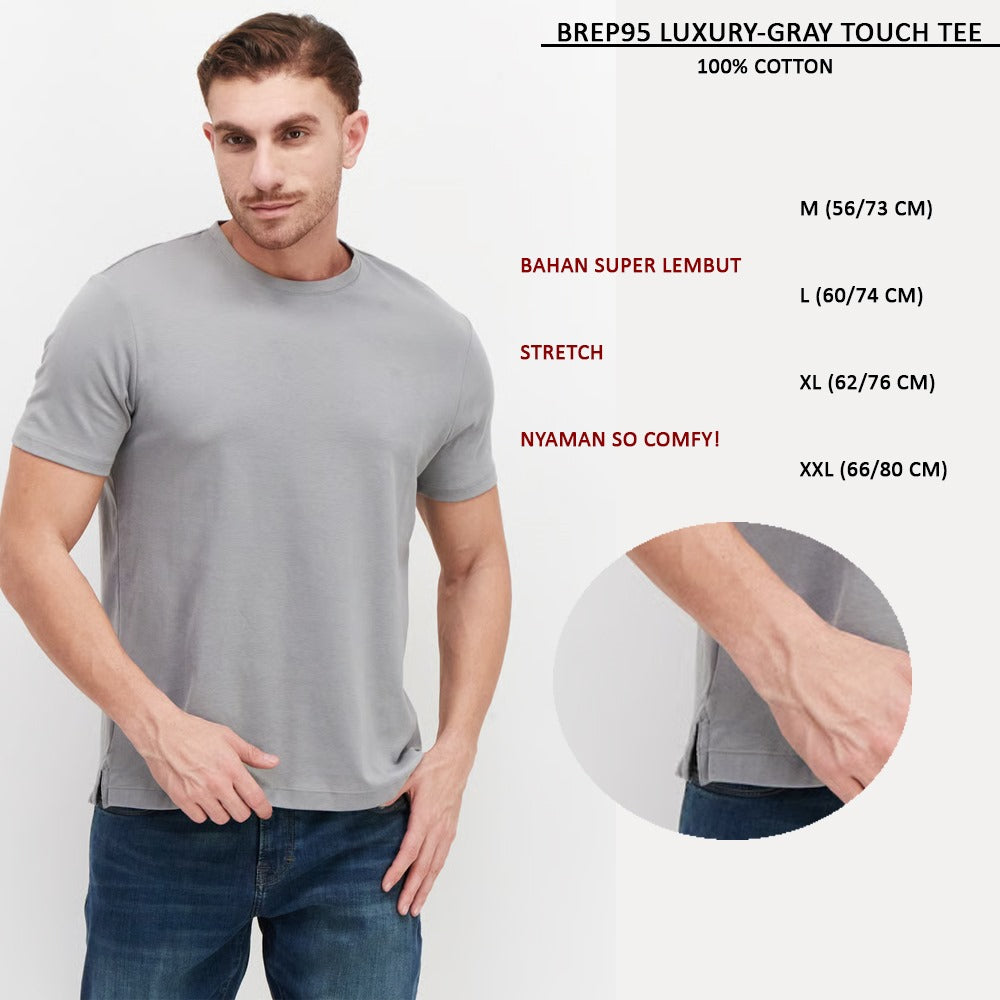 Atasan Kaos Pria Lengan Pendek Stretch (BREP95 LUXURY TOUCH TEE)