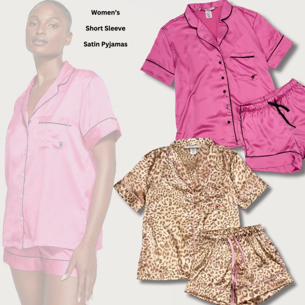 Set Piyama Wanita Lengan Pendek Soft Silk (VS18 SILK LEO-SET SHORT)