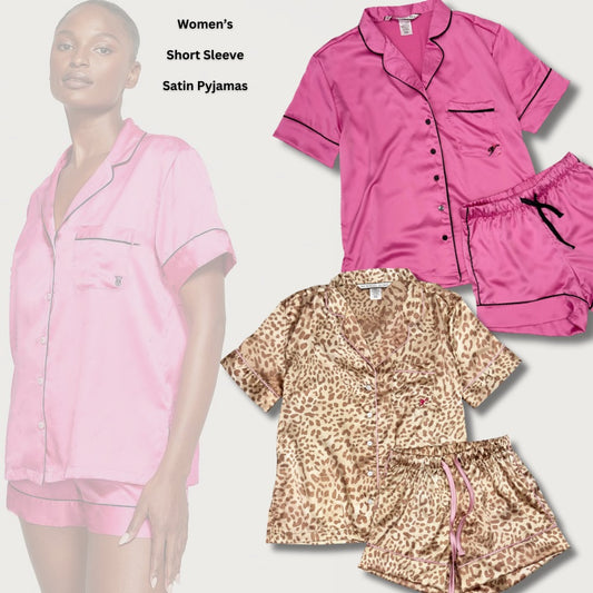 Set Piyama Wanita Lengan Pendek Soft Silk (VS18 SILK LEO-SET SHORT)