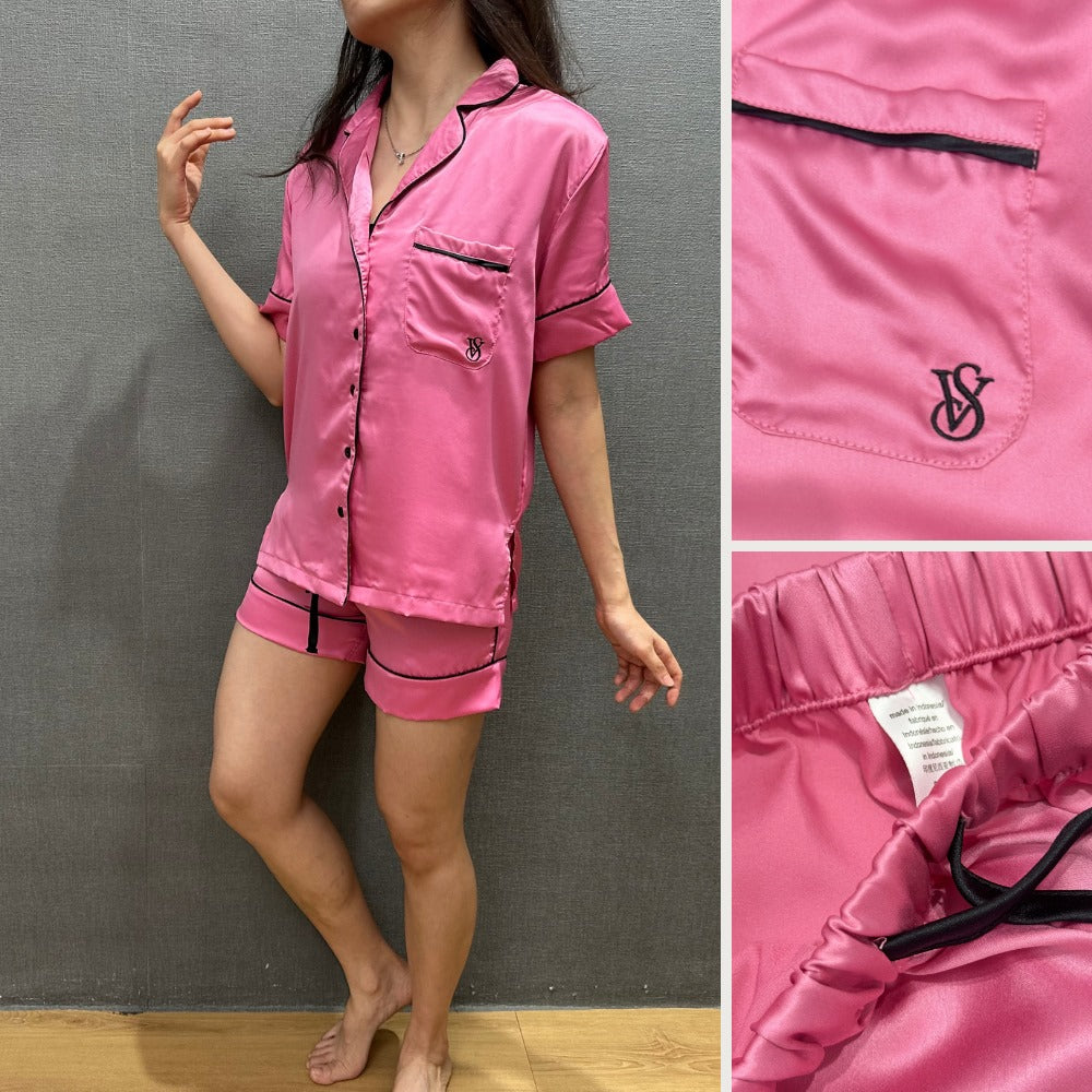 Set Piyama Wanita Lengan Pendek Soft Silk (VS18 SILK LEO-SET SHORT)