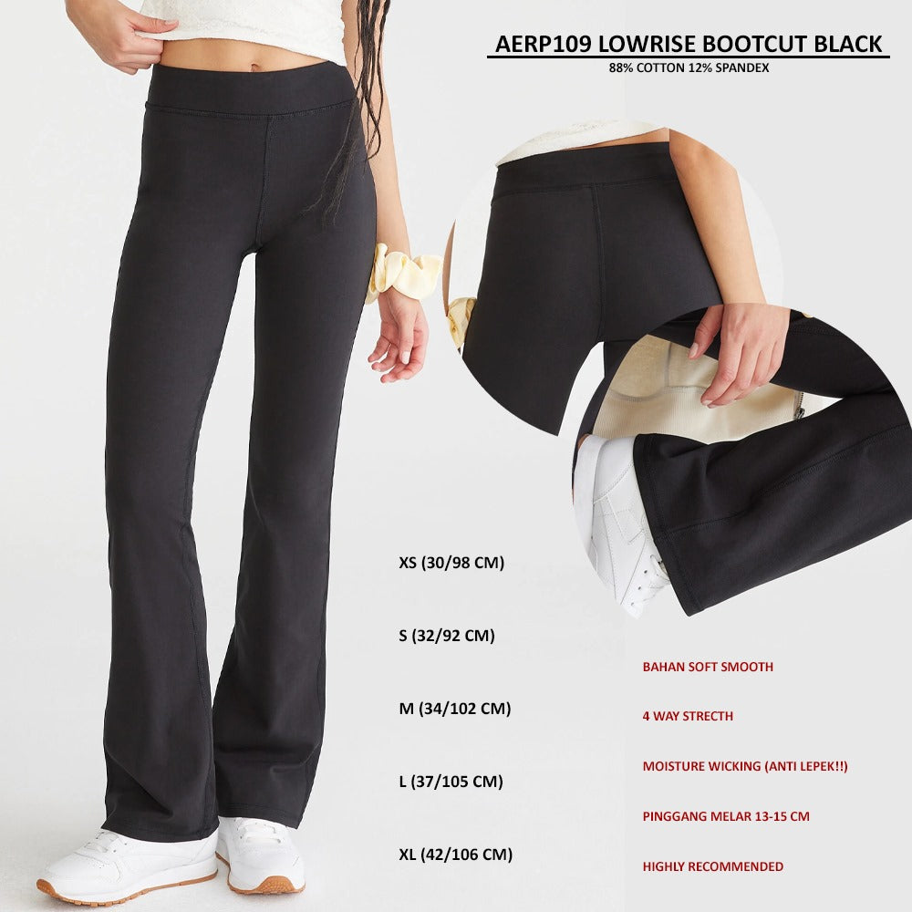 Celana Panjang Wanita Soft Smooth (AERP109 LOWRISE BOOTCUT BLACK)