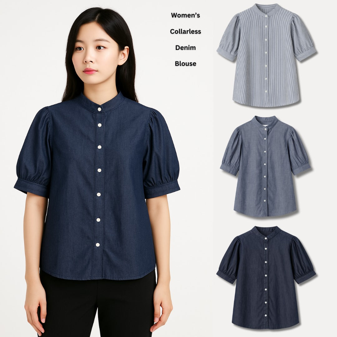 Blouse Wanita Lengan Pendek Soft Linen (UNQ444 LINEN PUFF BL)