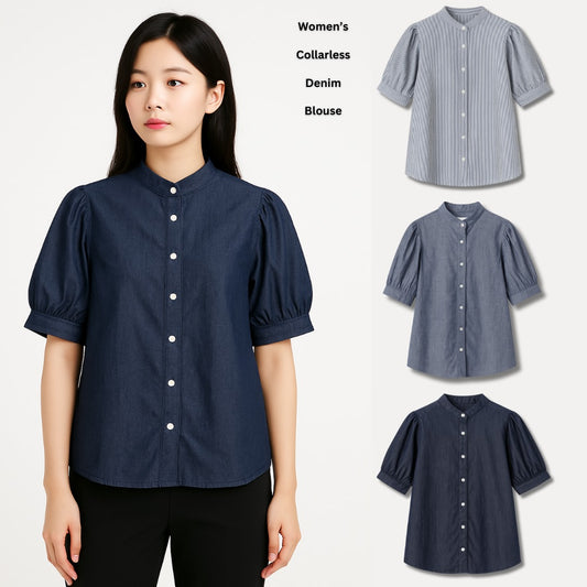 Blouse Wanita Lengan Pendek Soft Linen (UNQ444 LINEN PUFF BL)