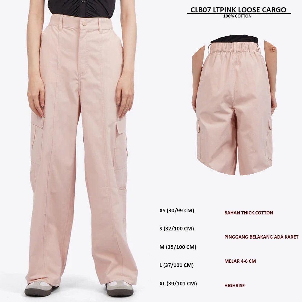 Celana Panjang Cargo Wanita Highrise (CLB07 LOOSE CARGO)