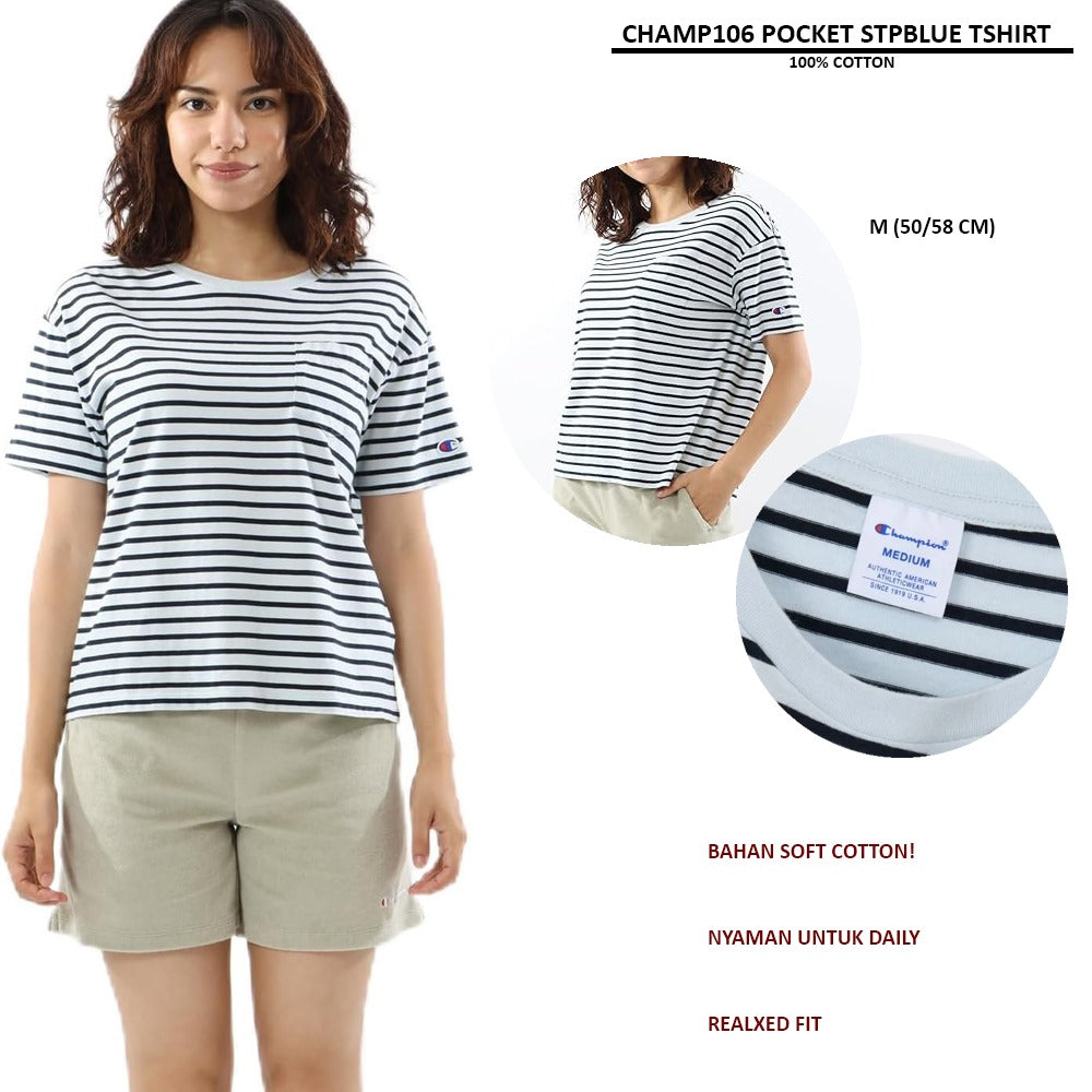 Atasan Kaos Wanita Lengan Pendek Soft Cotton (CHAMP106 BASIC TSHIRT)