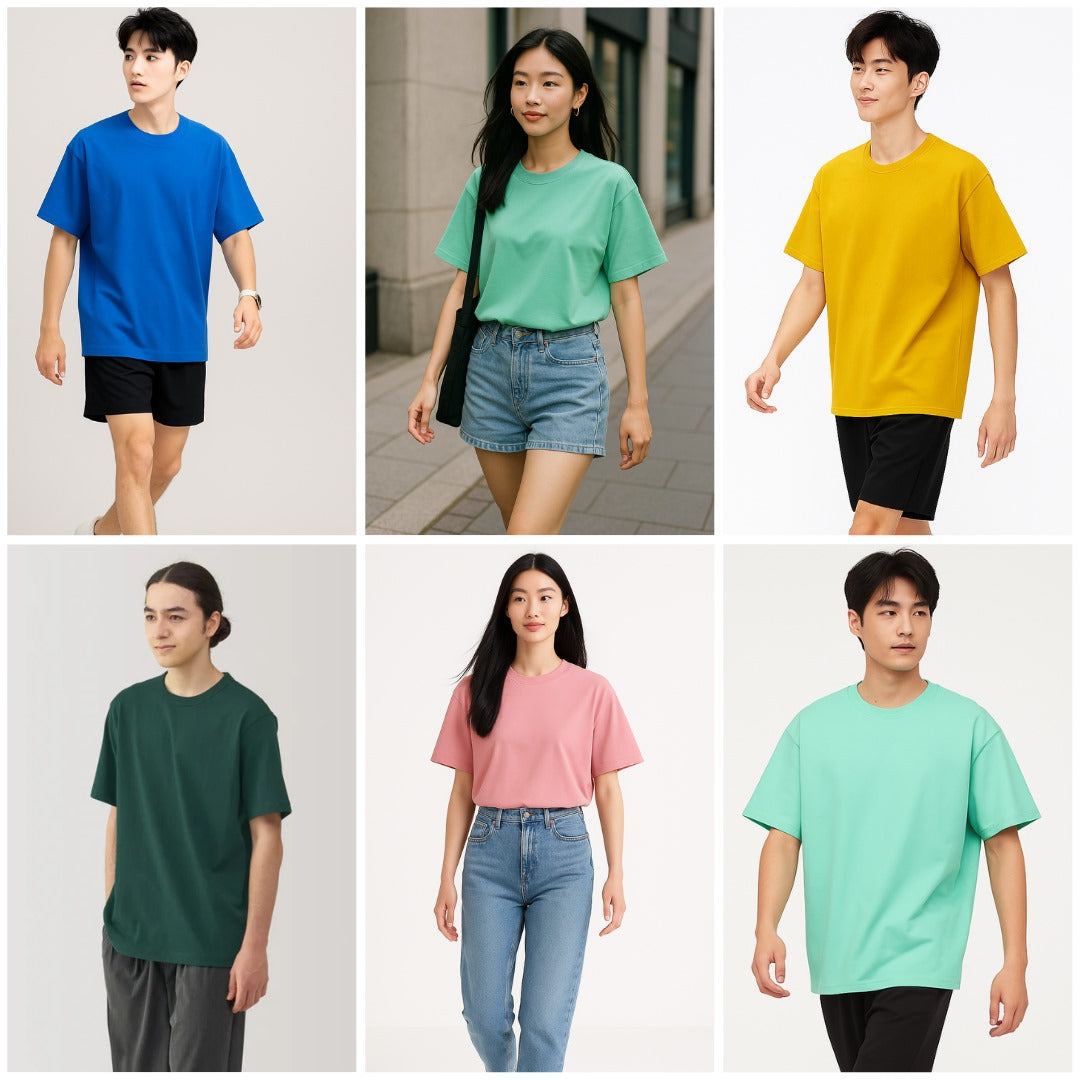 Atasan Kaos Pria/Unisex Lengan Pendek (IMP12 PLAIN BASIC TEE)