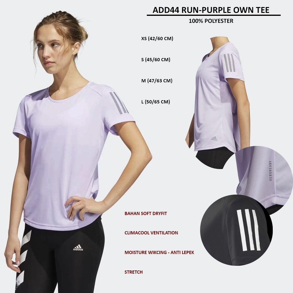 Kaos Olahraga Wanita Lengan Pendek Soft Dry (ADD44 RUN OWN TEE)