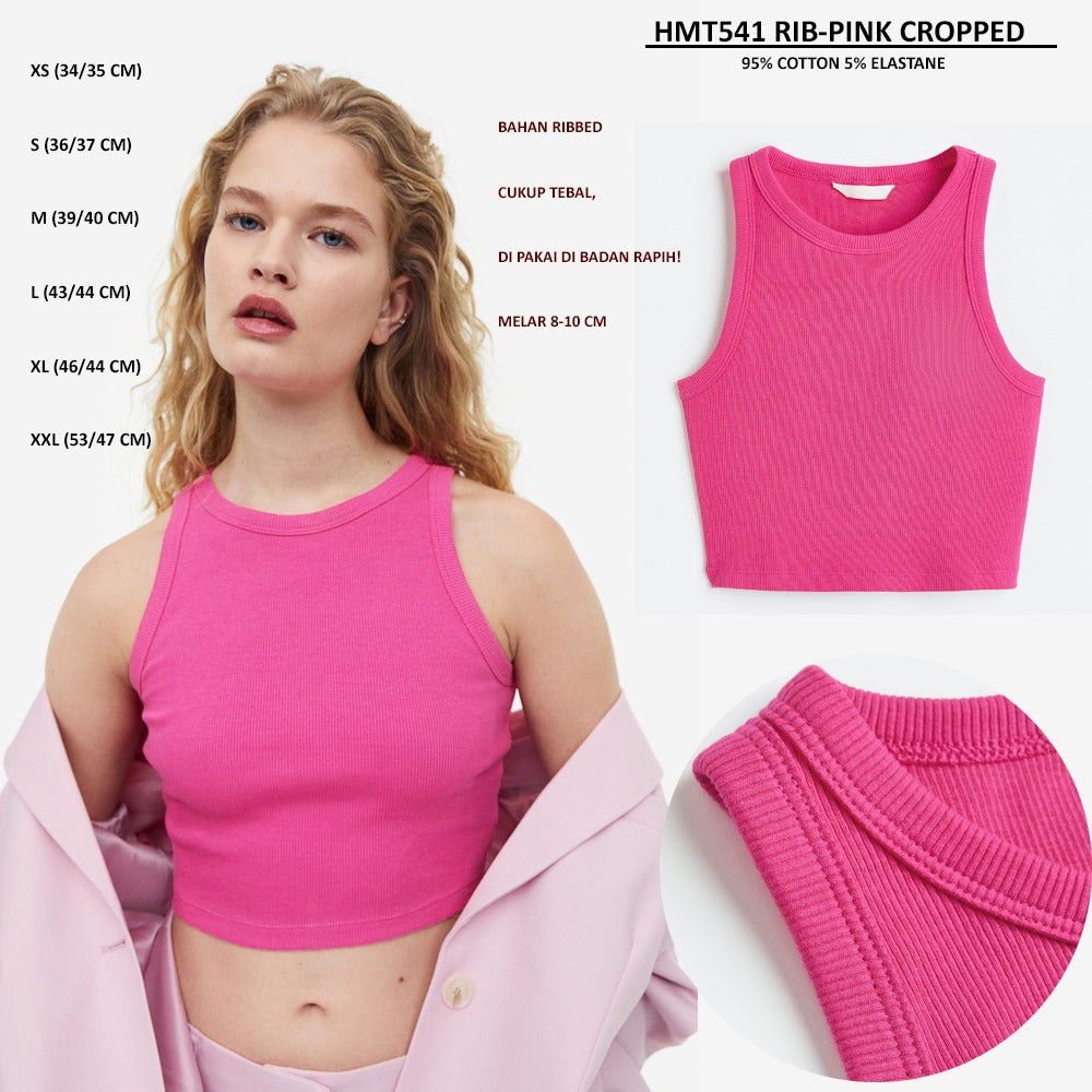 Atasan Crop Wanita Tanpa Lengan (HMT541 RIB CROPPED)