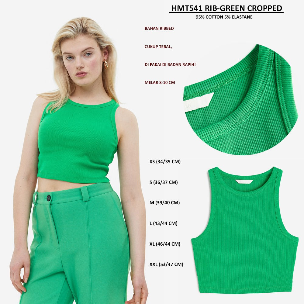 Atasan Crop Wanita Tanpa Lengan (HMT541 RIB CROPPED)