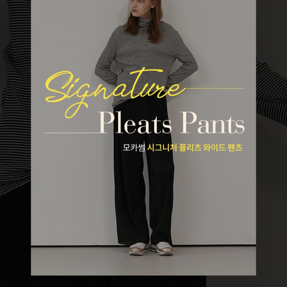 Celana Panjang Kulot Wanita Bahan Plisket Highrise (MSM02 PLT WIDE PANTS)