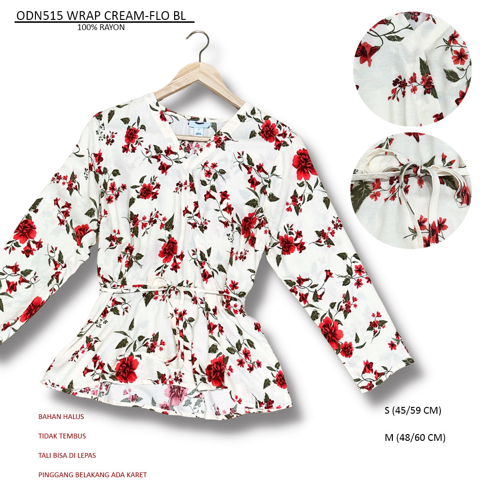 Atasan Blouse Wanita Lengan Panjang (ODN515 WARP BLOUSE)