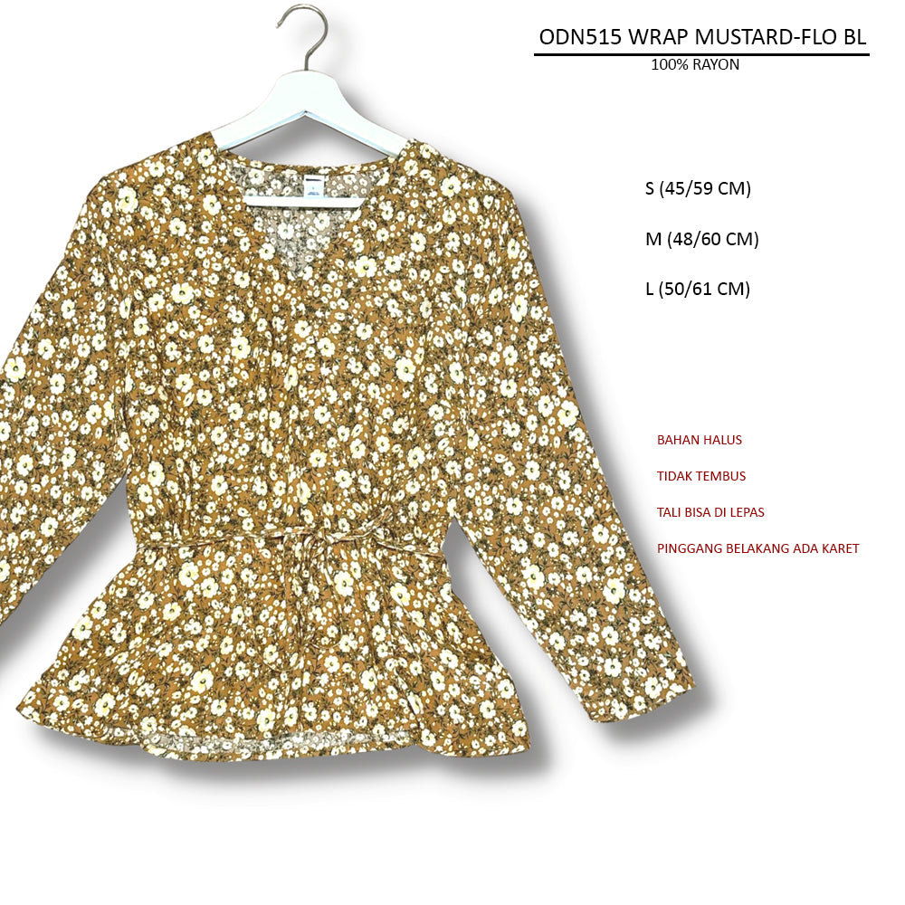 Atasan Blouse Wanita Lengan Panjang (ODN515 WARP BLOUSE)