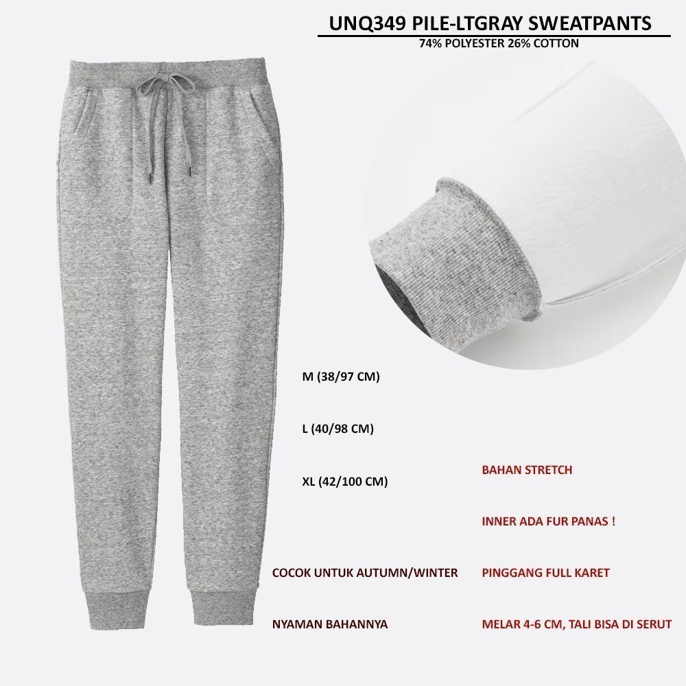 Celana Panjang Jogger Wanita (UNQ349 PILE SWEATPANTS)